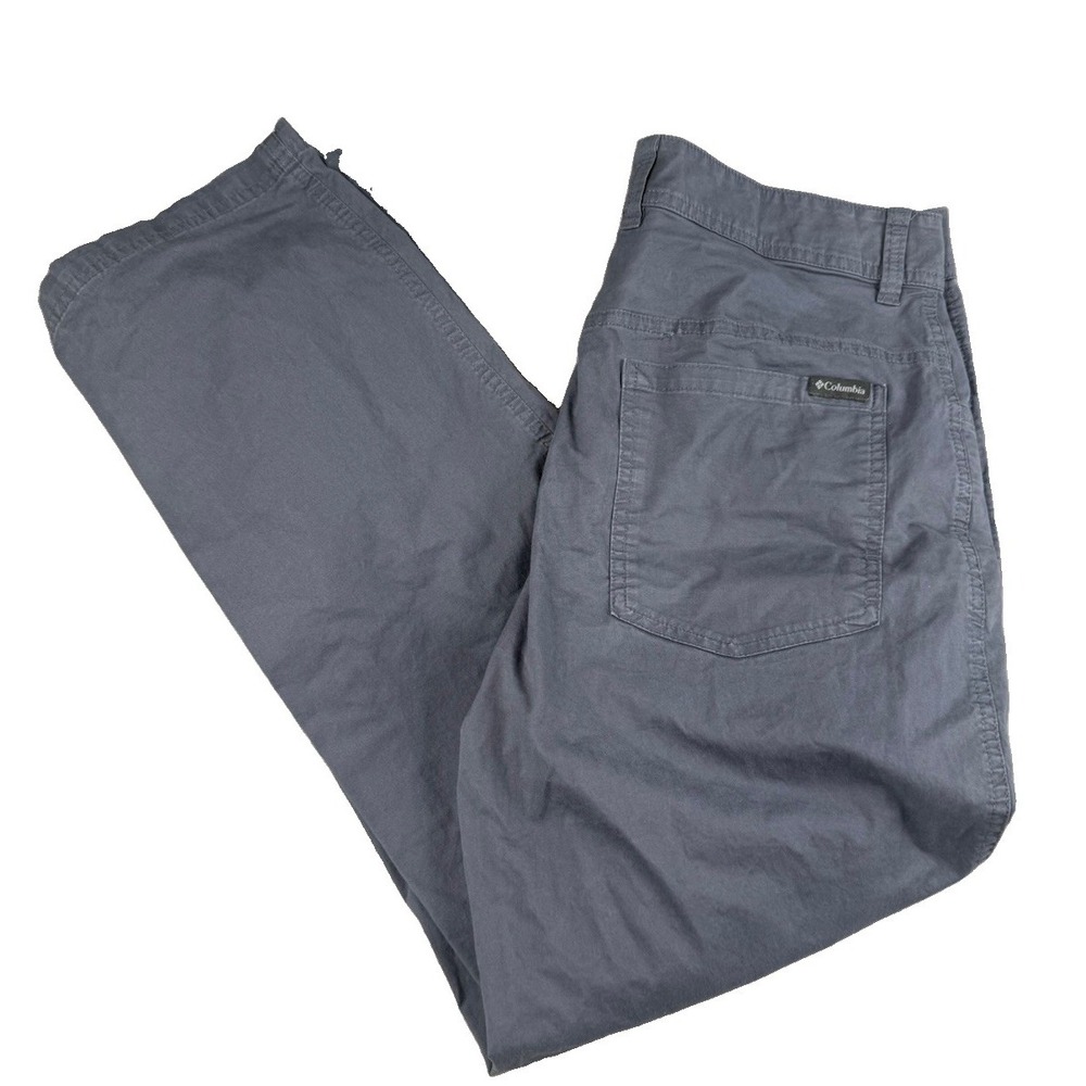 Columbia Pants Mens 32X30 Flat Front Cotton Straight Leg Hiking Omni Shade
